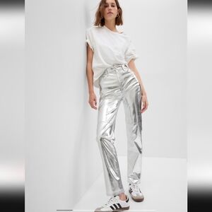 GAP Silver Hi Rise Vegan Cheeky Pants Sz 29
